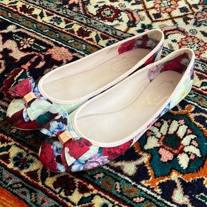 Ted baker floral fabric flats